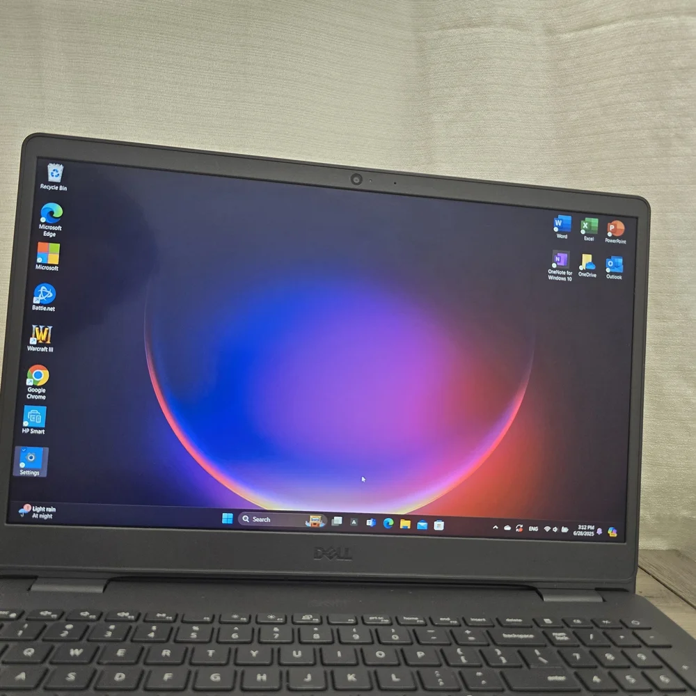 Dell Black Laptop with Minimalist Design and Vibrant Display